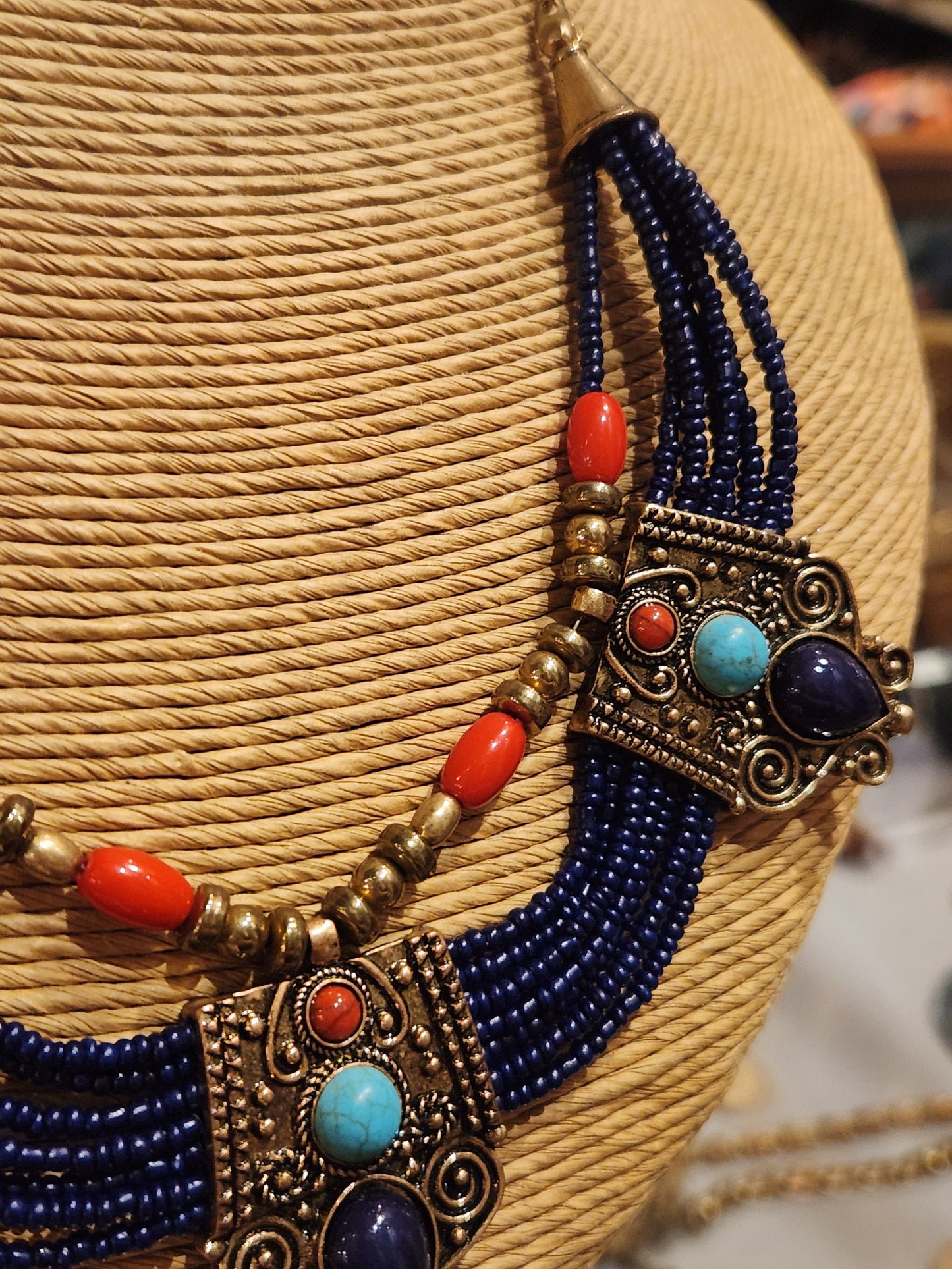 Beaded Collar Statement Necklace