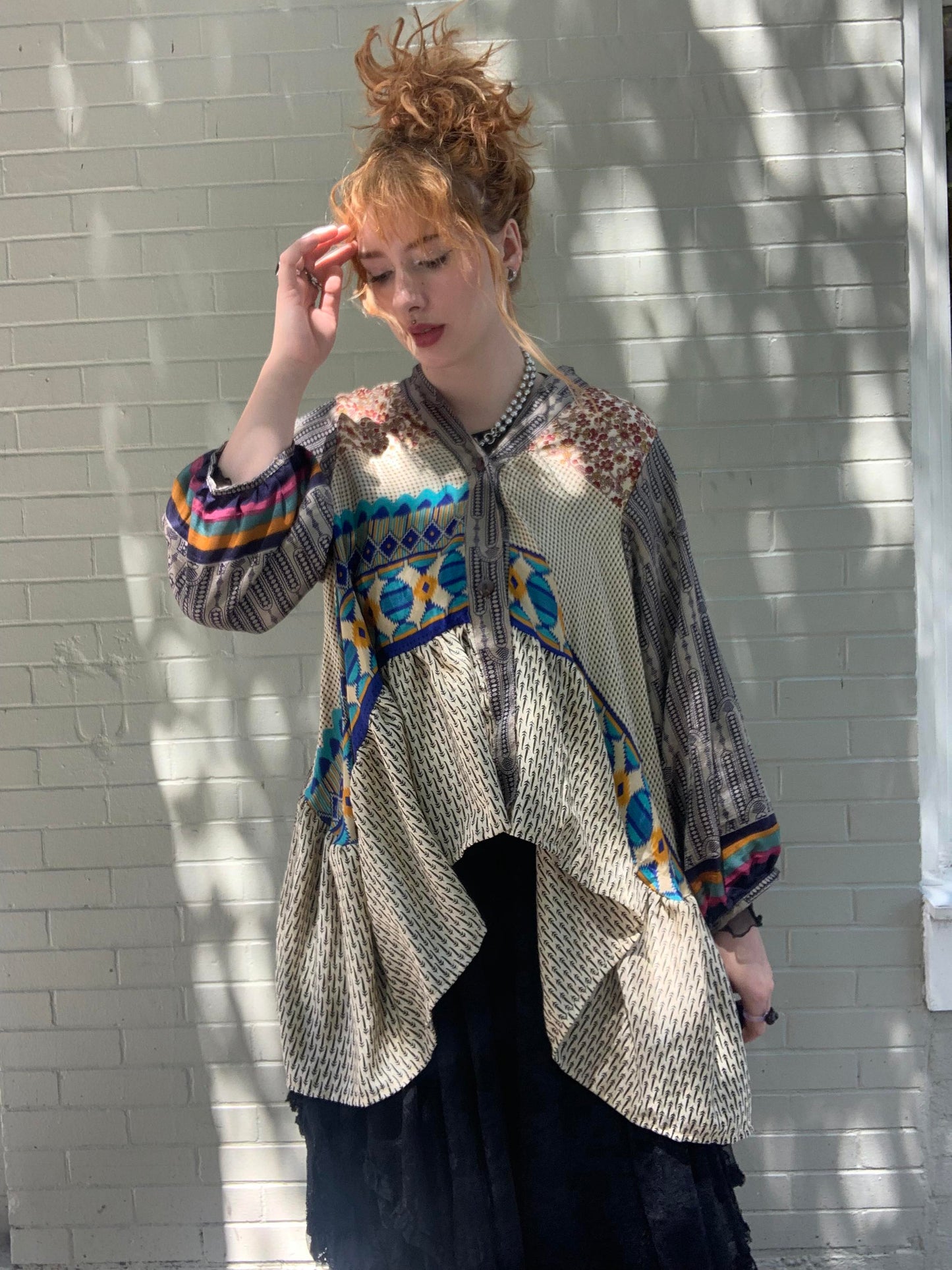 Sari Smock Shirt-Earl Grey - La De Da