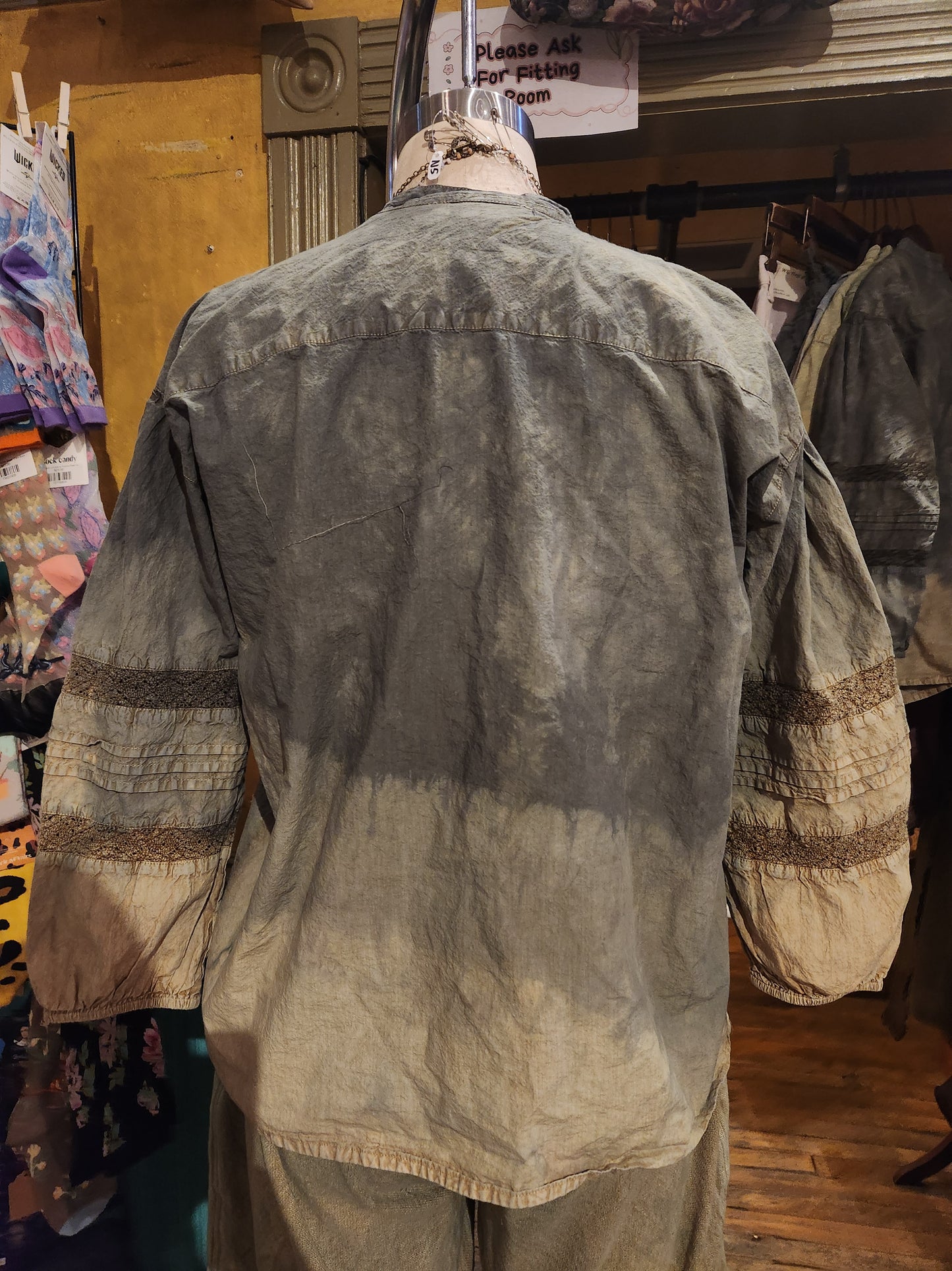 Hand dyed 'Paperlace' Blouse - Storm