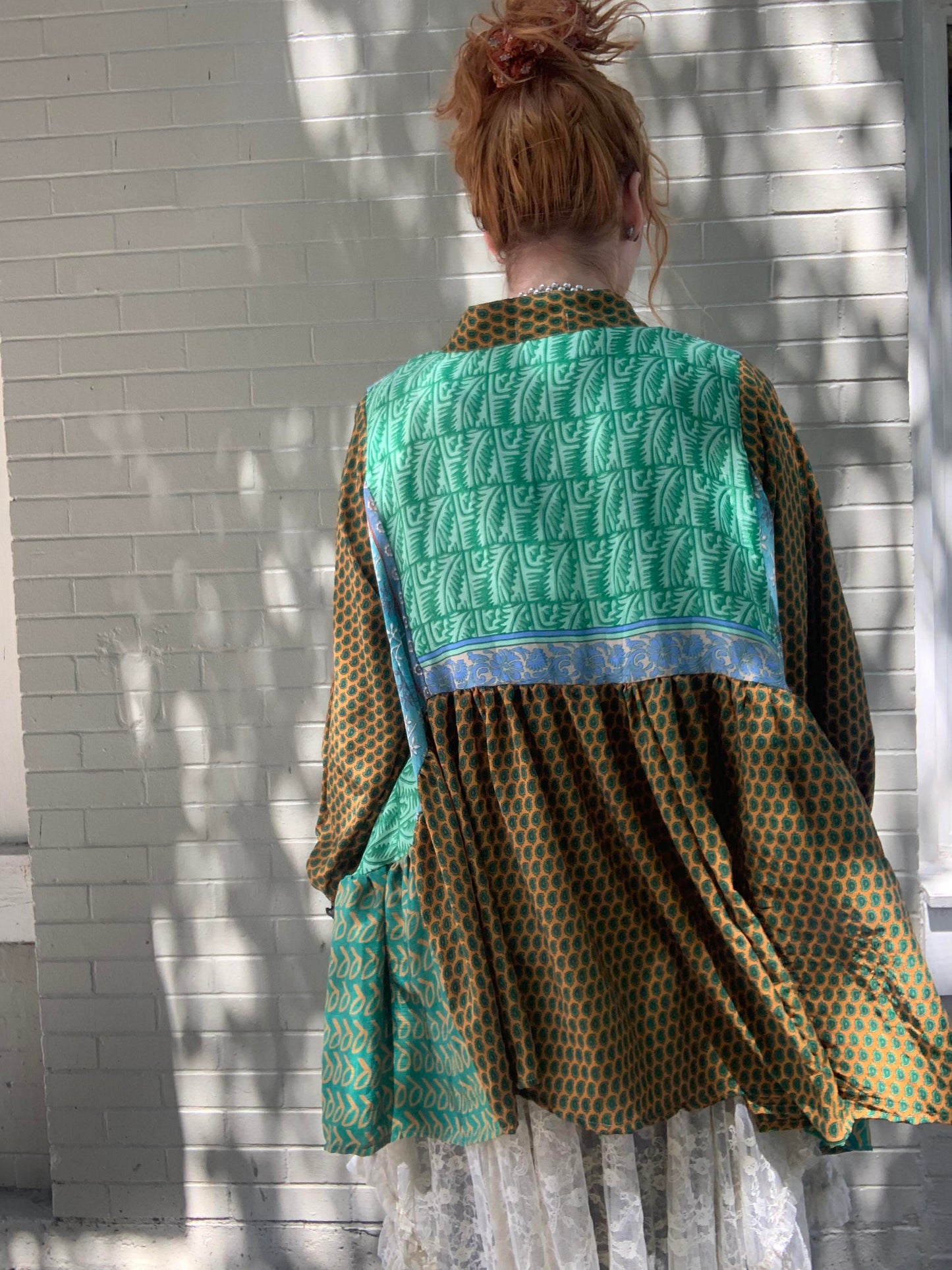 Sari Smock Shirt-Sweet Grass - La De Da