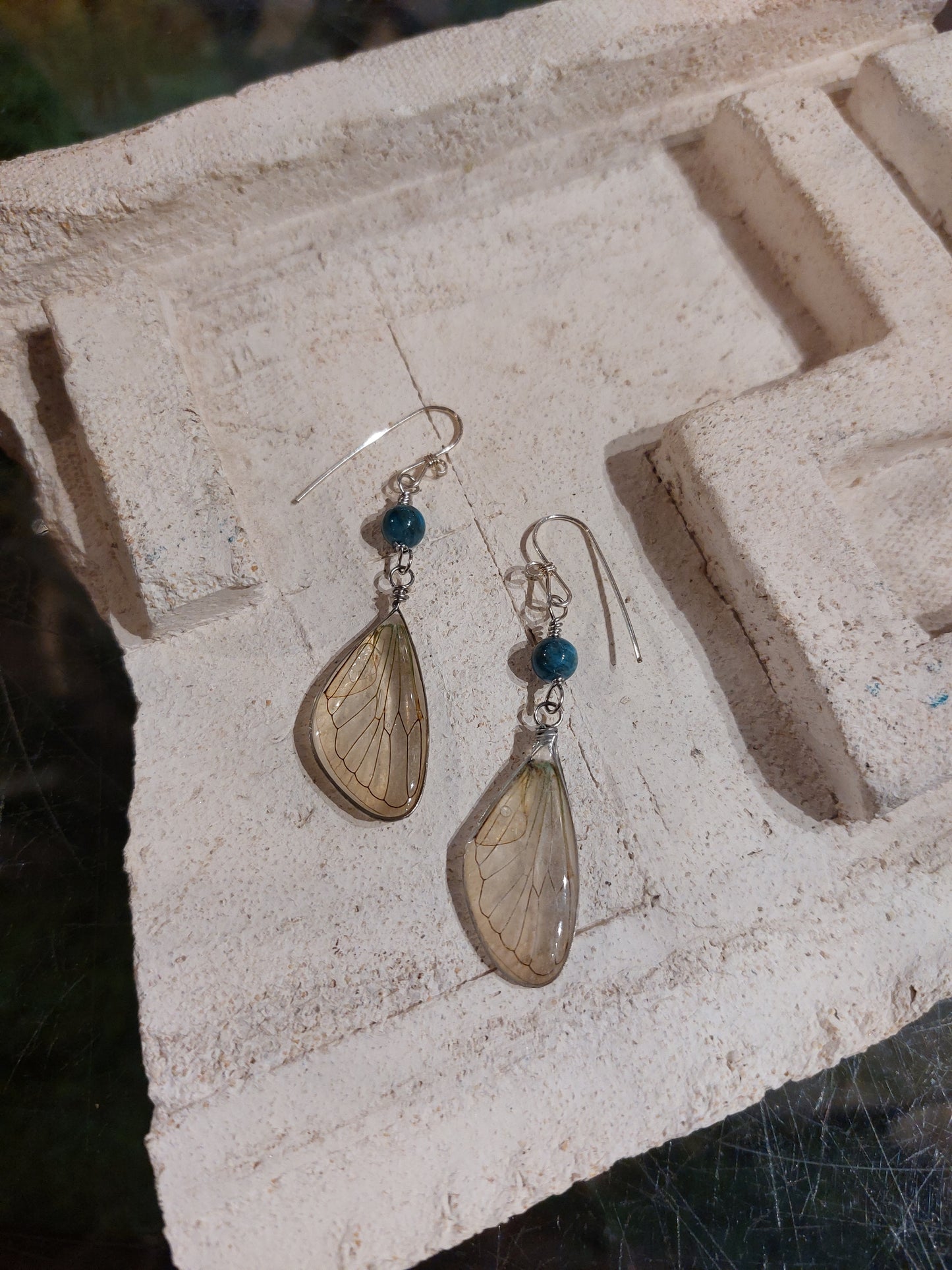 Cicada Wings With Bead Earrings (4) *E255