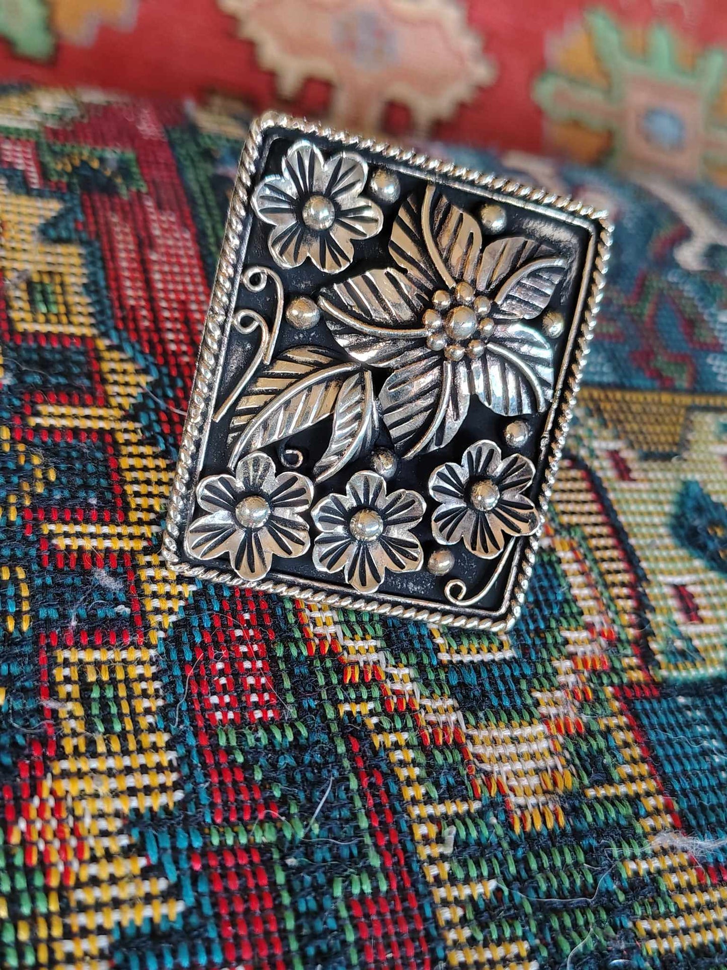 Square Flower Ring