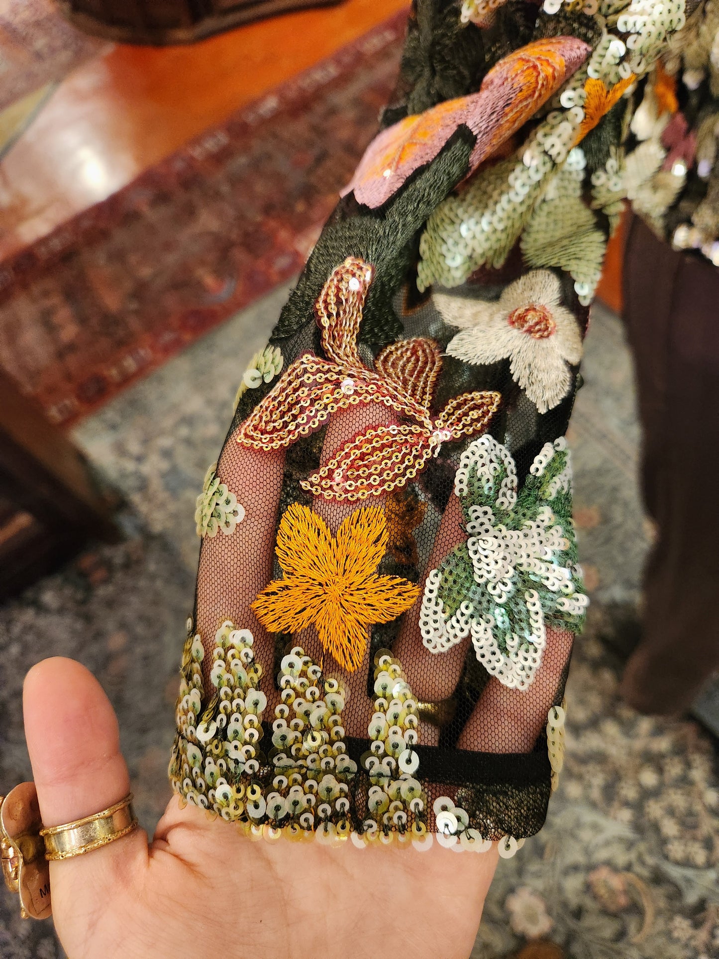 Embroidered Sequin Top