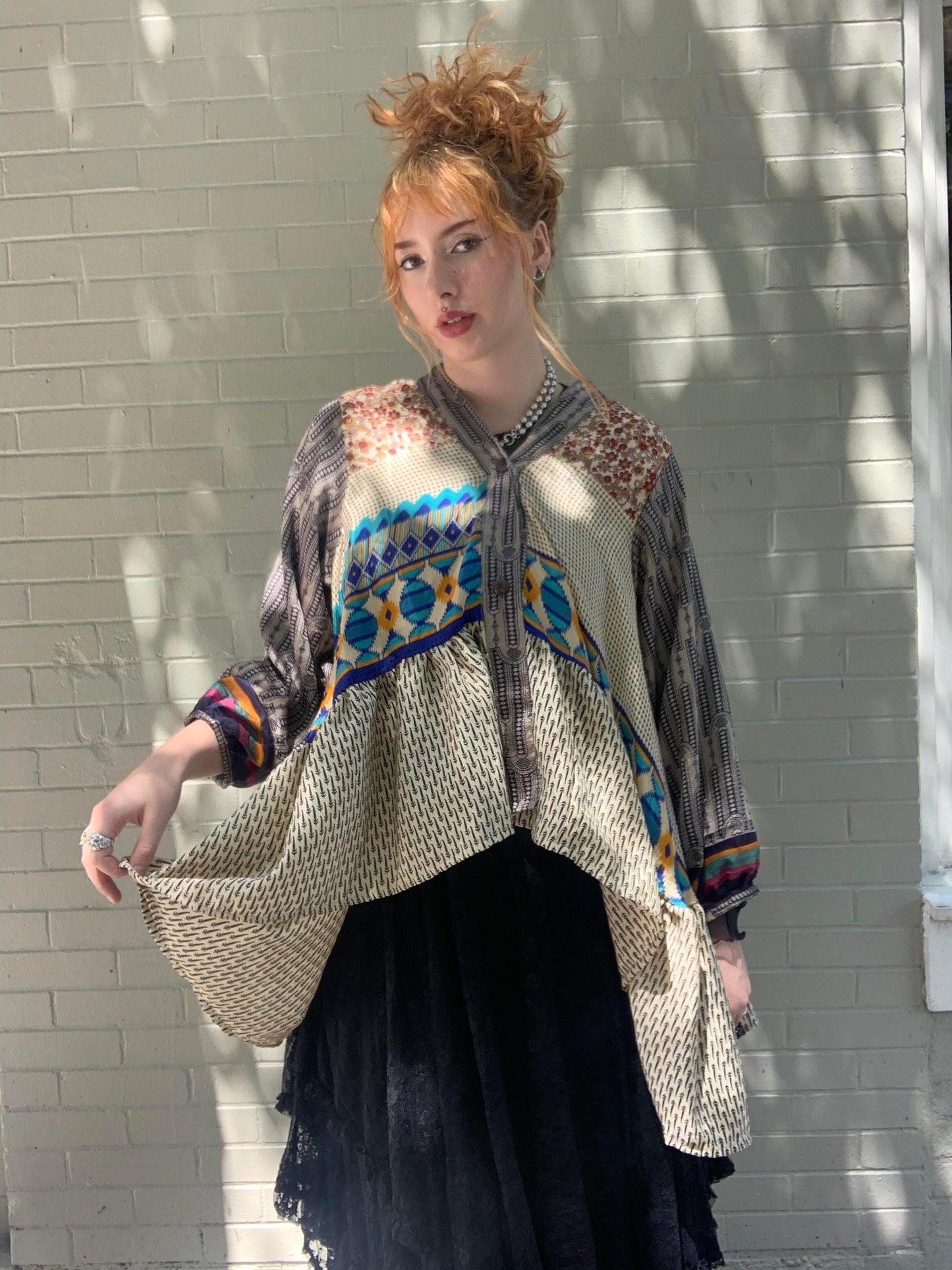 Sari Smock Shirt-Earl Grey - La De Da