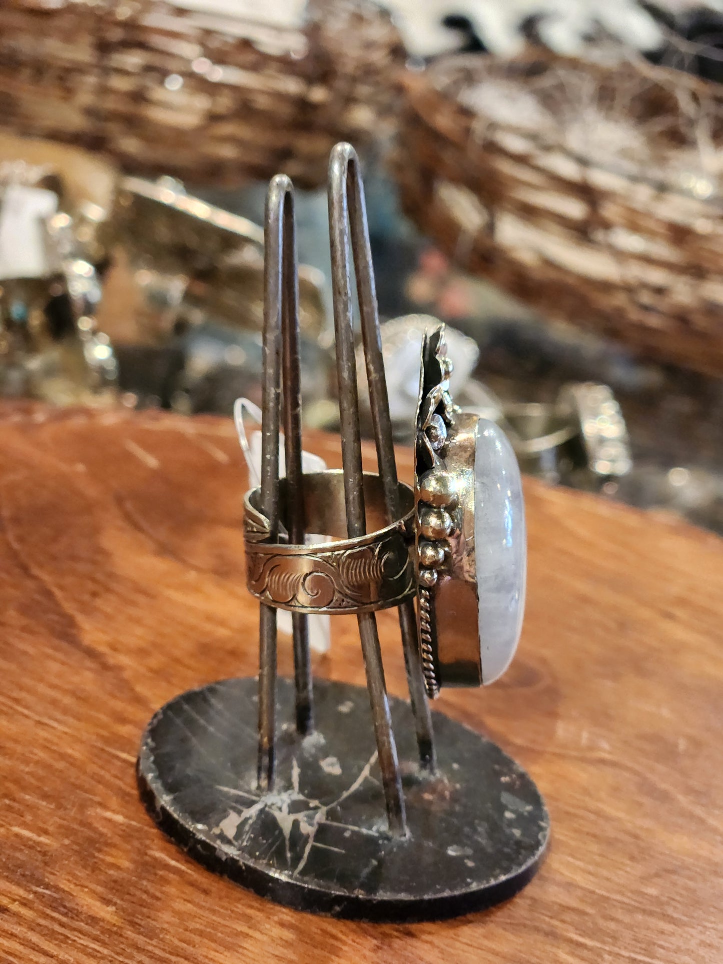 Rounded Moonstone Ring