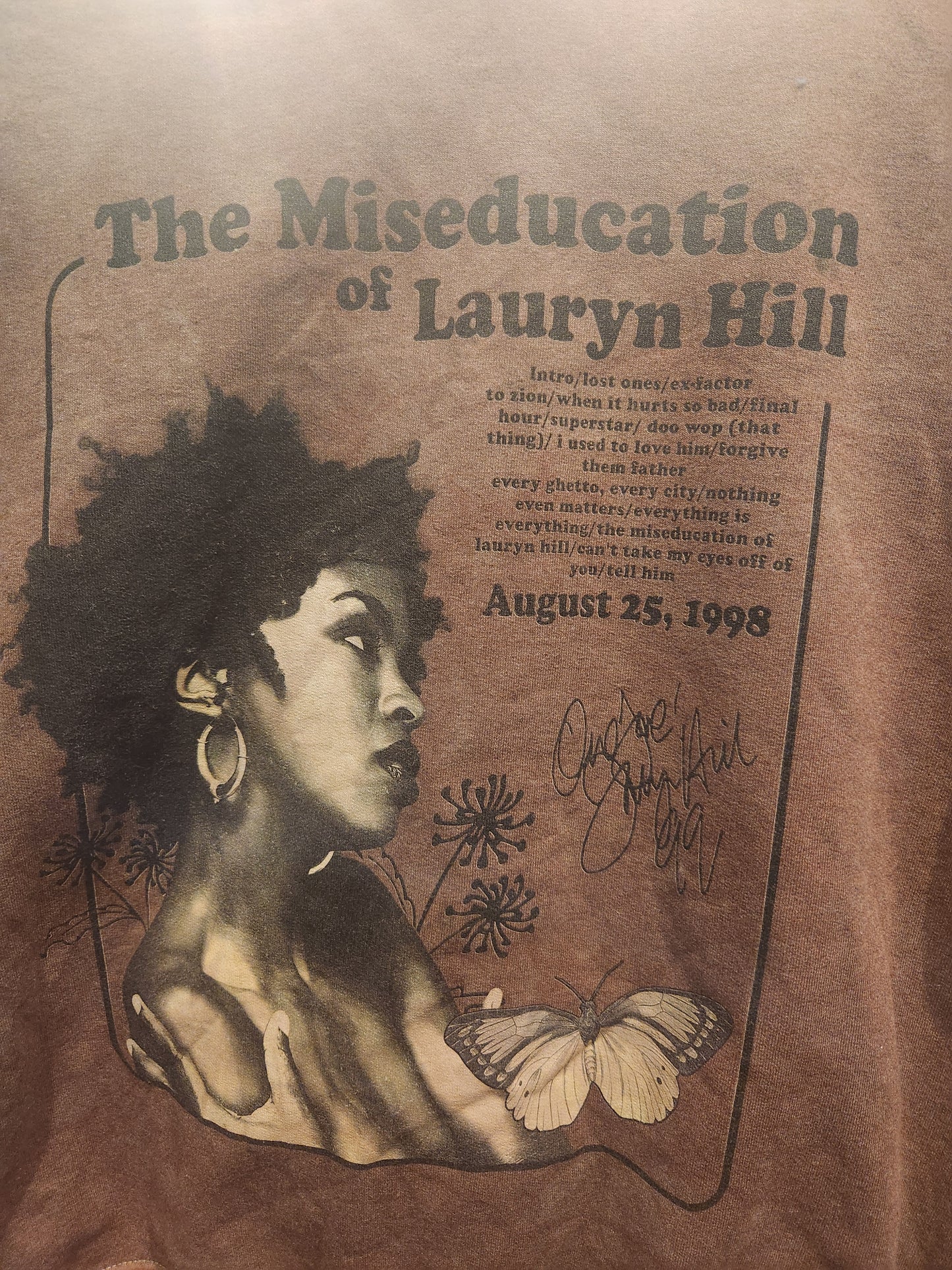 Hand-Dyed Lauryn Hill Graphic Print Sweatshirt