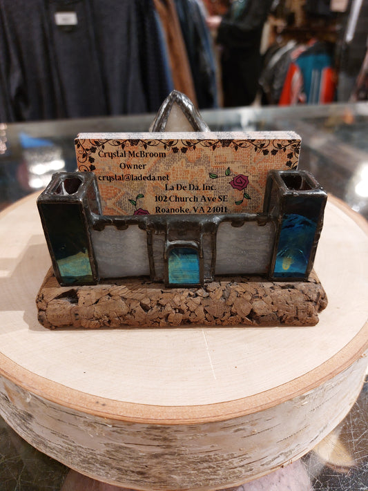 Castle Business Card Holder Stained Glass*