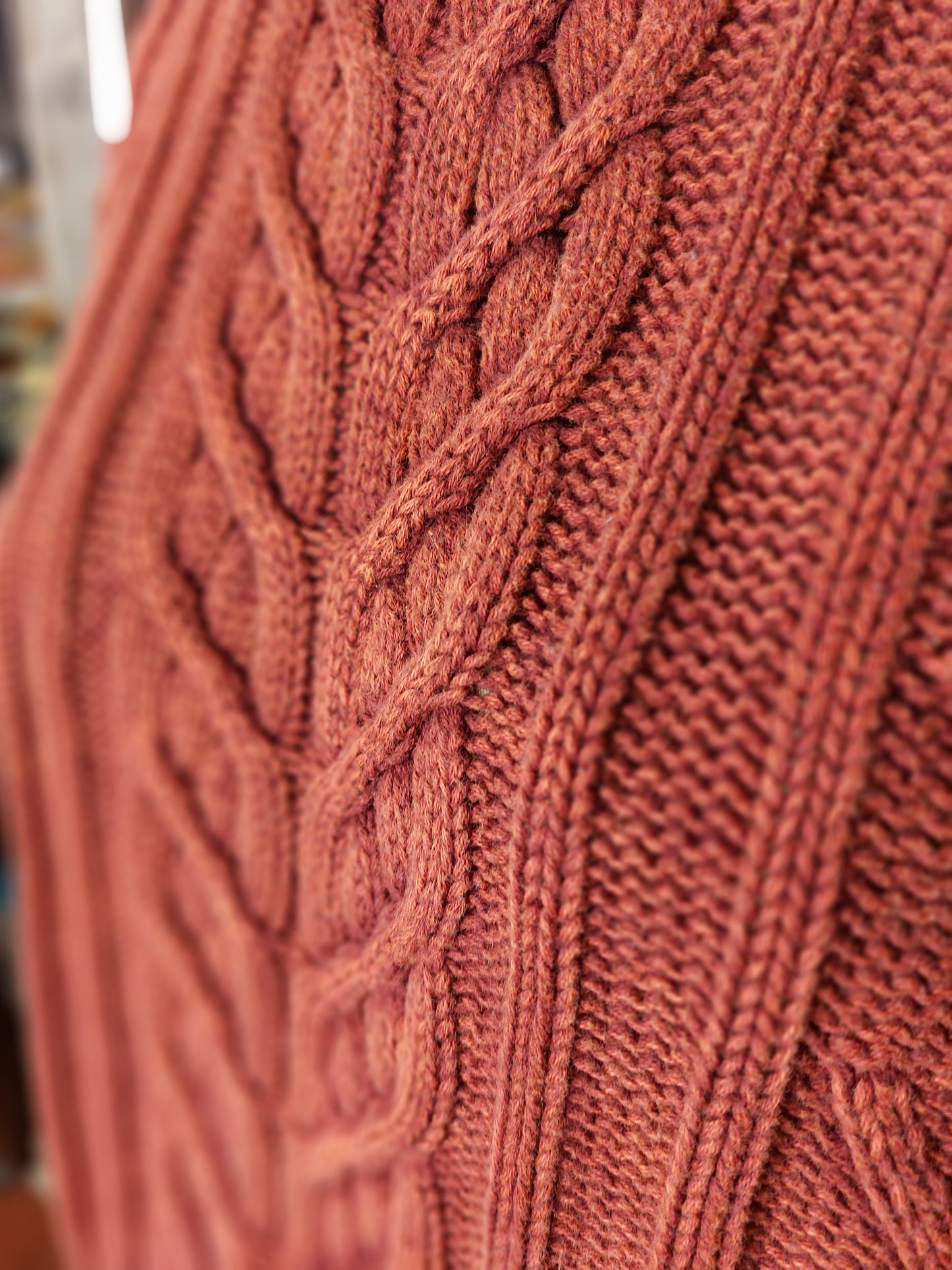 Acid Wash Knit Sweater - Maroon