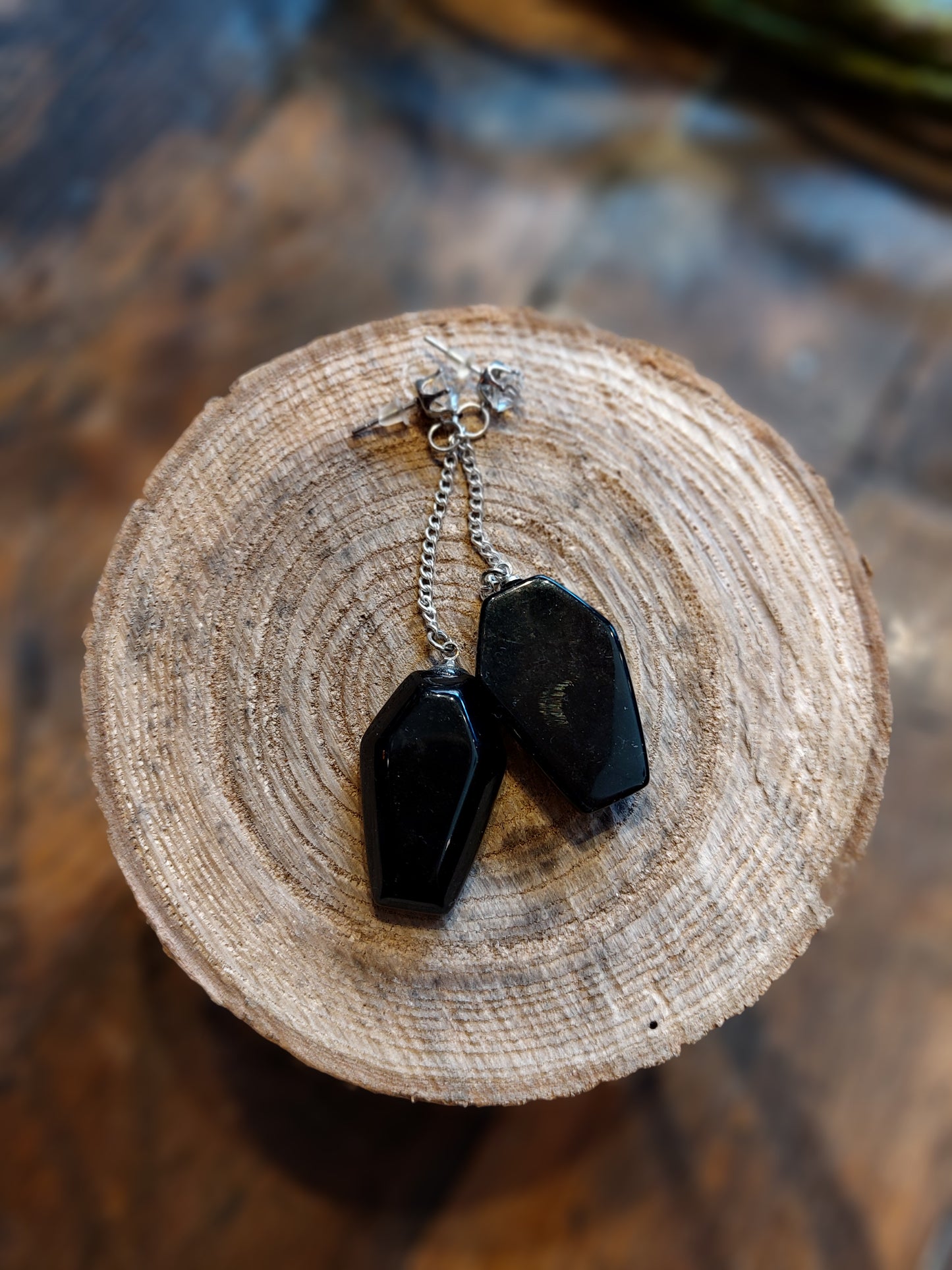 Onyx Coffin Earrings *IV93