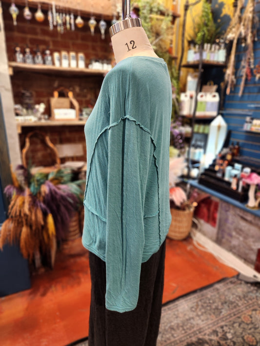 L/S Raw Edge Top - Riviera