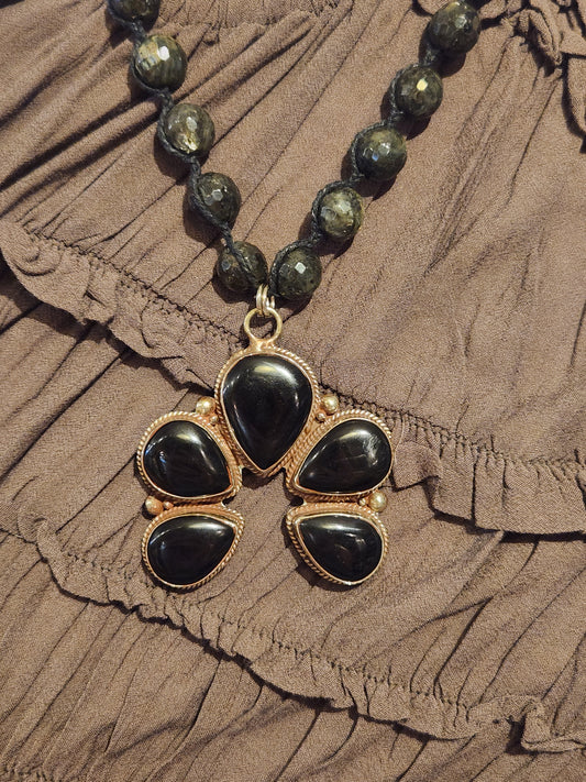 Onyx Blossom Necklace