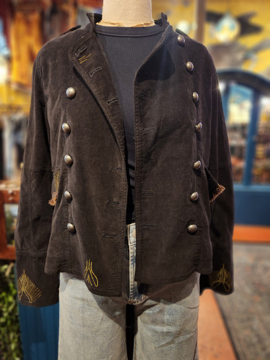 Mandala Sun Free People Black Velvet Jacket - Vaylmith