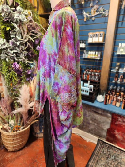 Crepe Sari Summer Nirvana Button Down