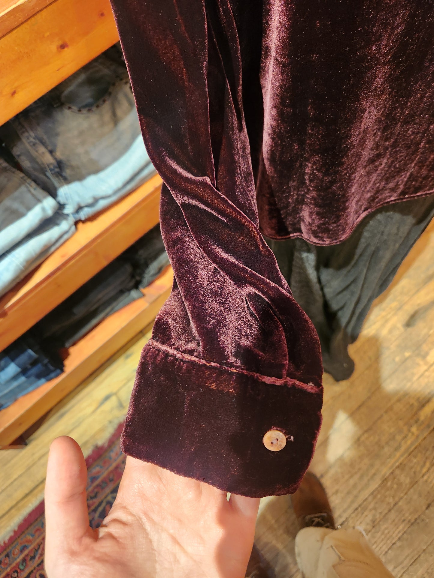 Velvet Fitted Shirt - Cinnabark