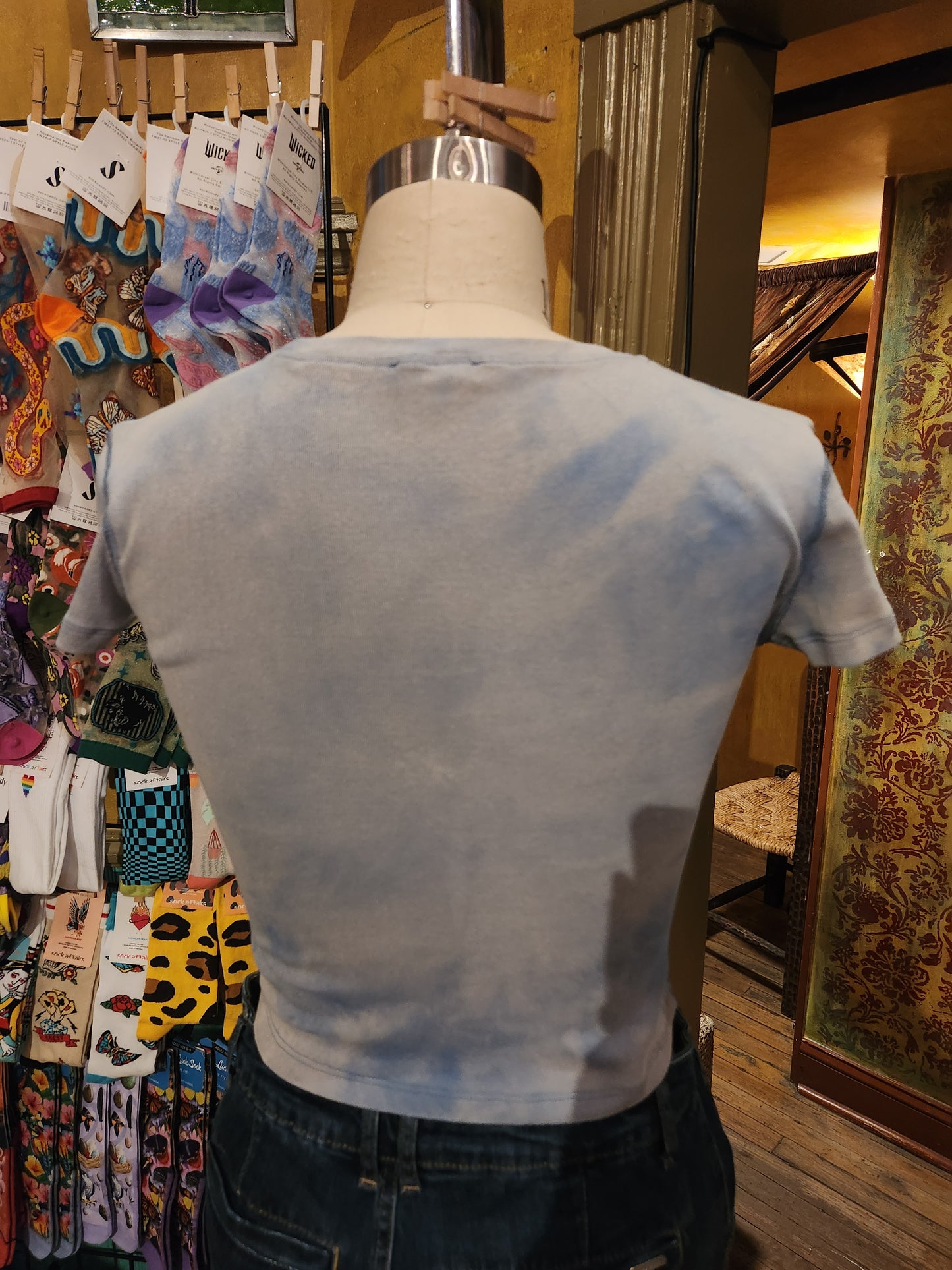 Hand Dyed 'Mimosa' Baby Tee - Grey