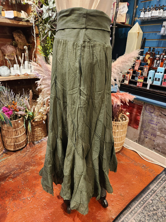 Forest Green Long Circle Skirt