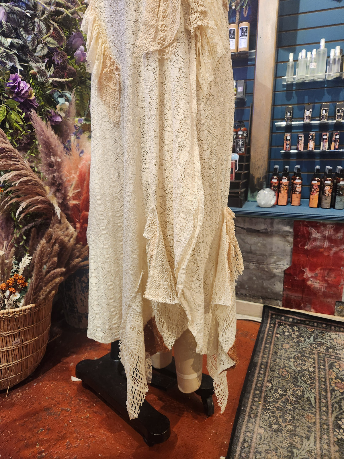 Layered Lace Tiered Split Dress with Straps