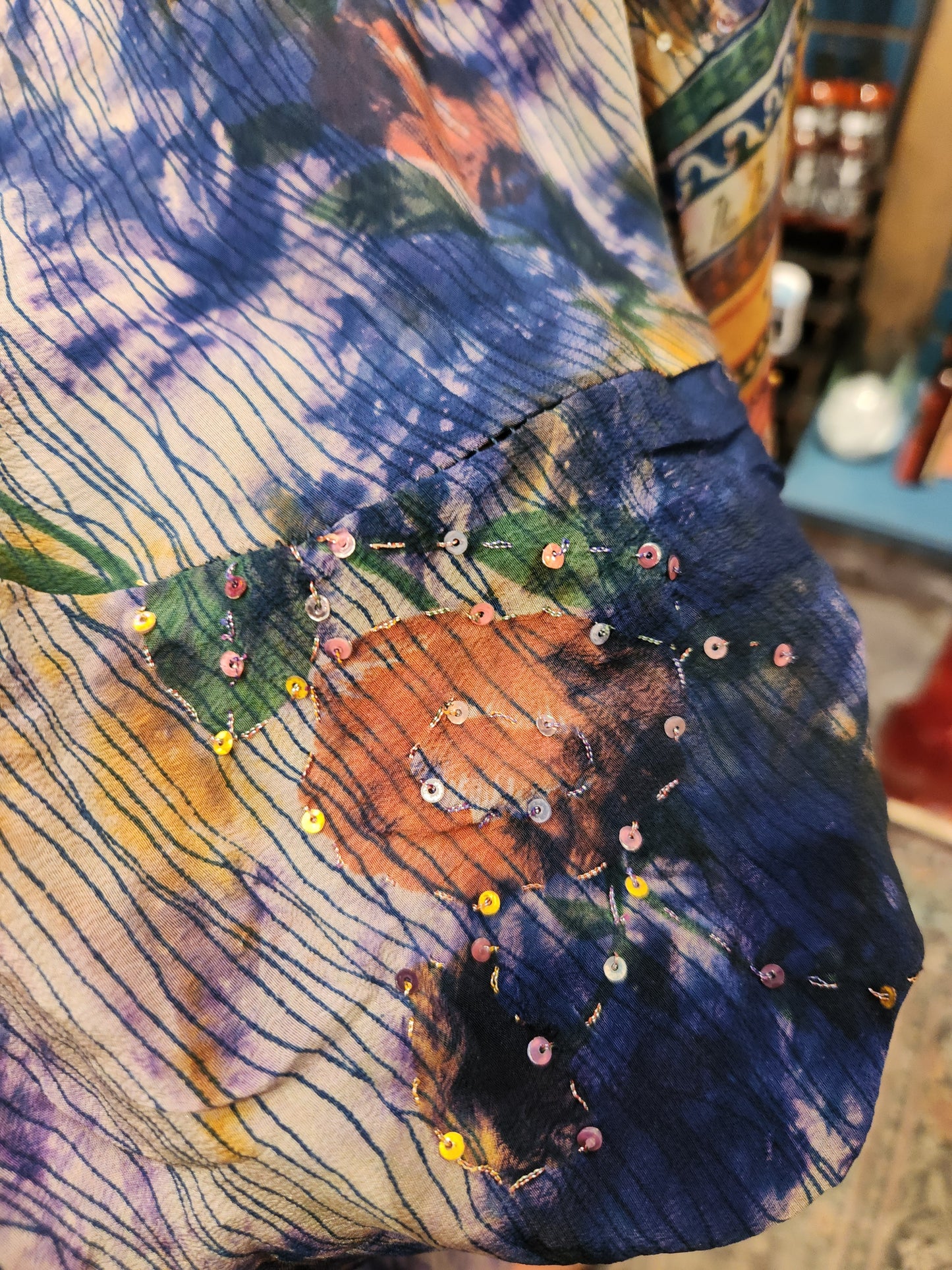 Crepe Sari Summer Nirvana Button Down