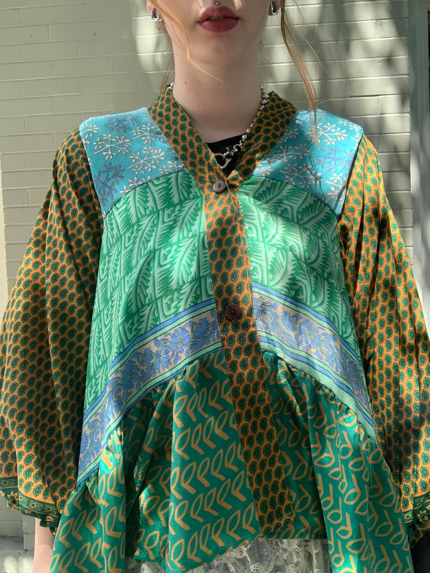 Sari Smock Shirt-Sweet Grass - La De Da