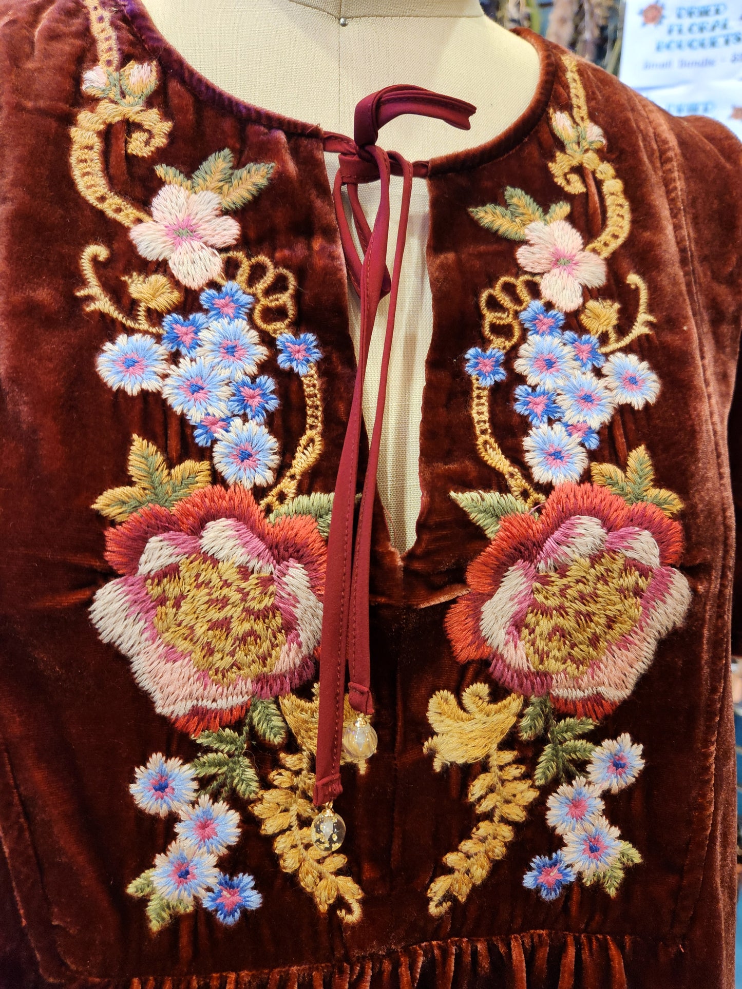 Velvet Yoke Blouse
