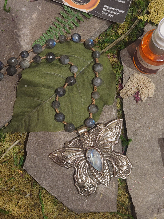 Labradorite Butterfly Necklace