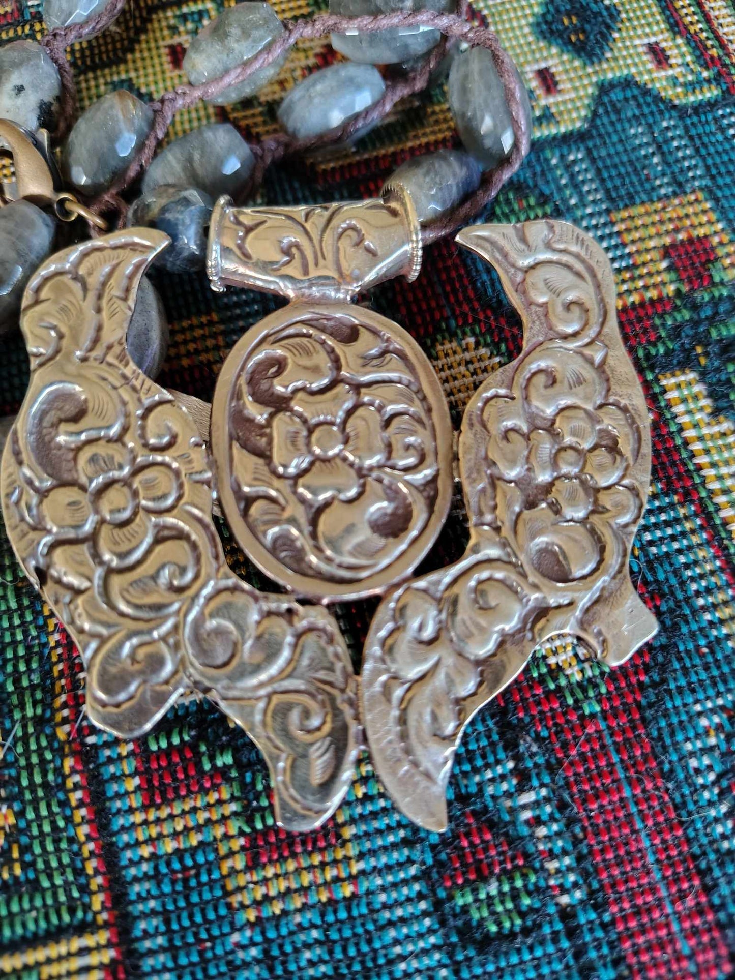 Labradorite Love Birds Necklace