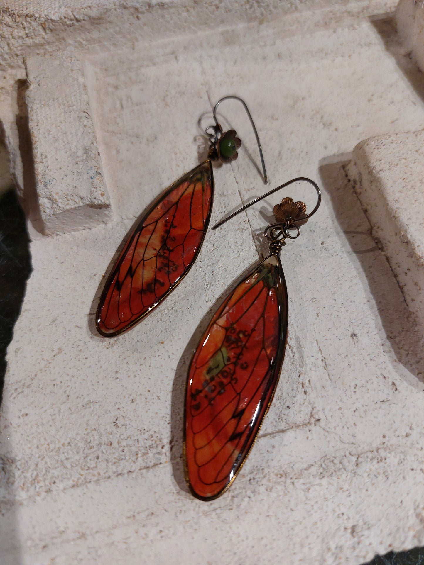 Cicada Wings On Postcard Earrings (4) *E257