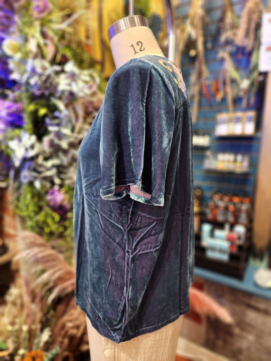 Velvet Yoke Blouse
