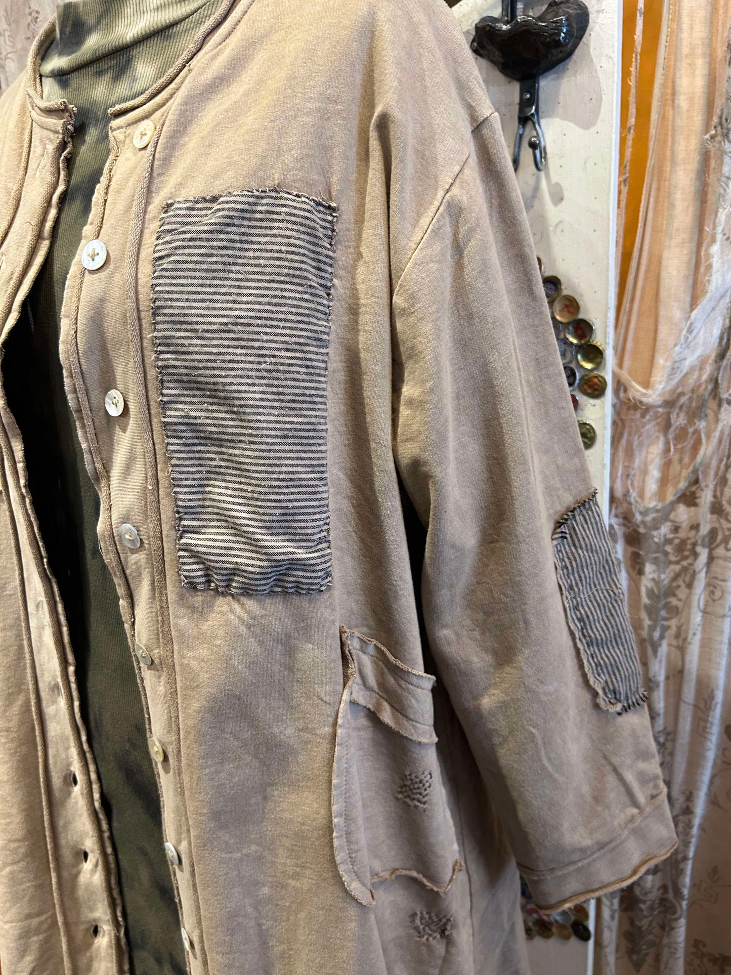 Patchwork Jacket with Ties