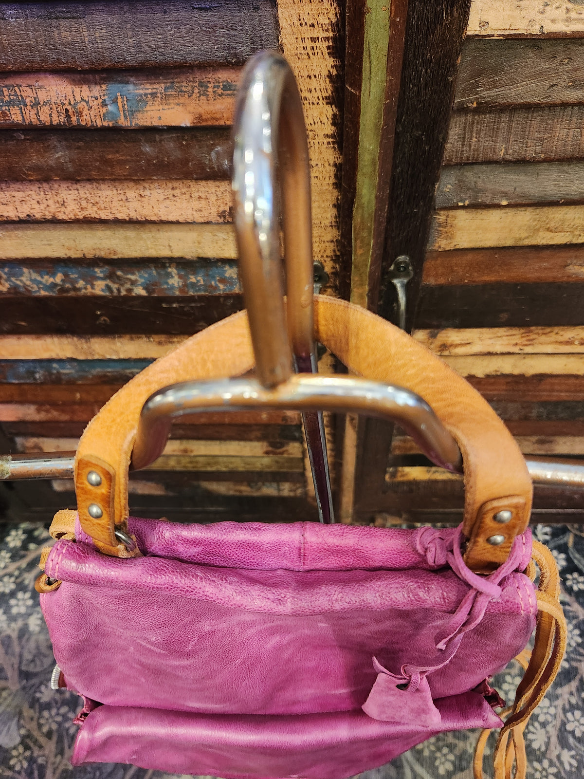 Billie Fuchsia Leather Bag