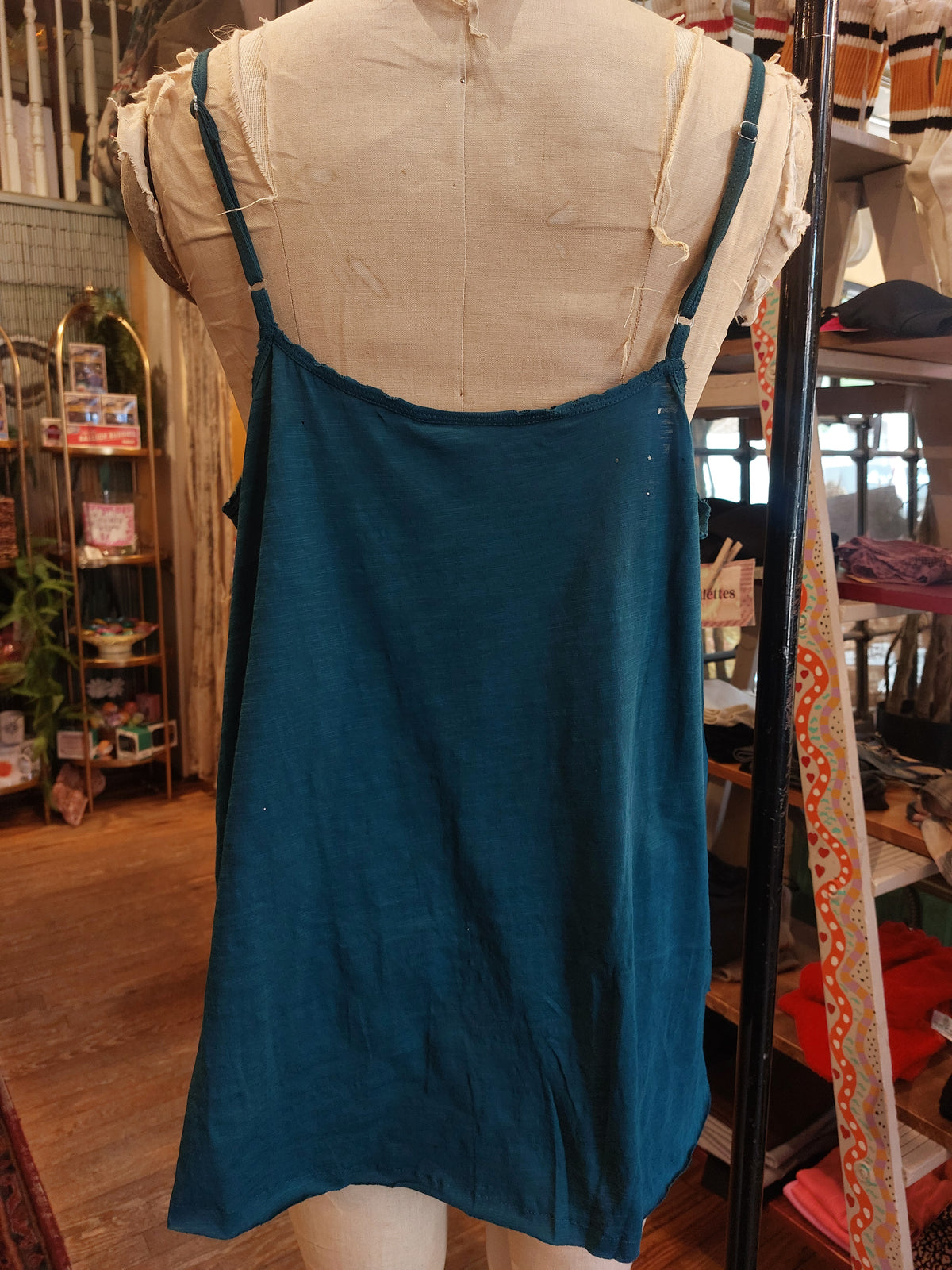 Cami with Lace Inset and Raw Edges