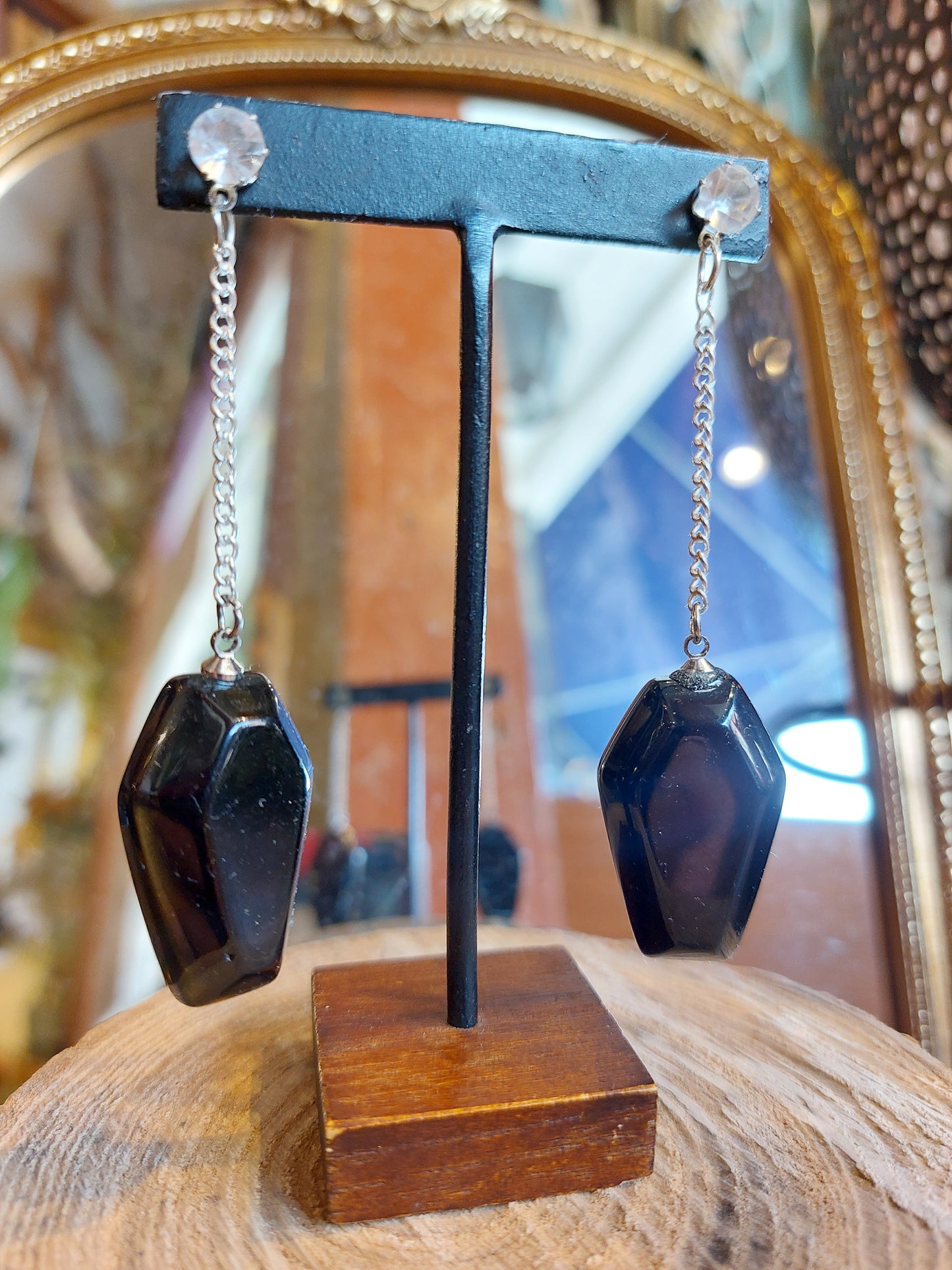 Onyx Coffin Earrings *IV93