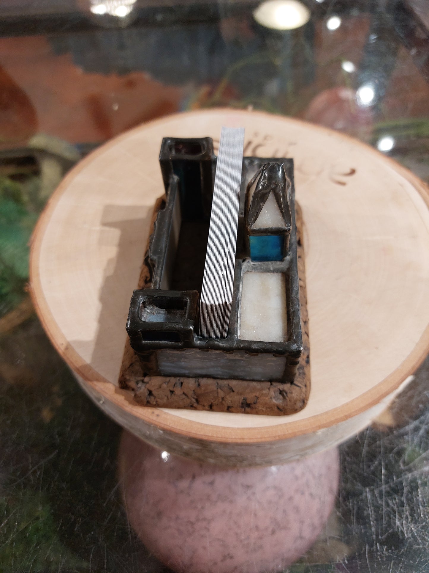 Castle Business Card Holder Stained Glass*