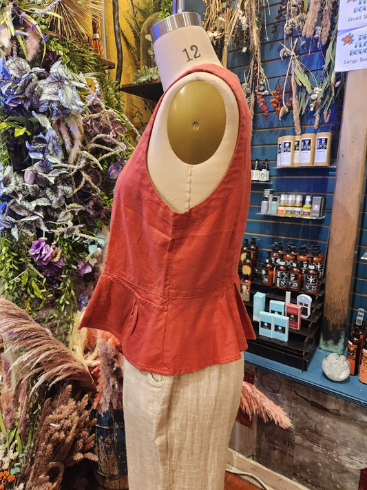 Kleen Linen/ Cotton Tucks Vest