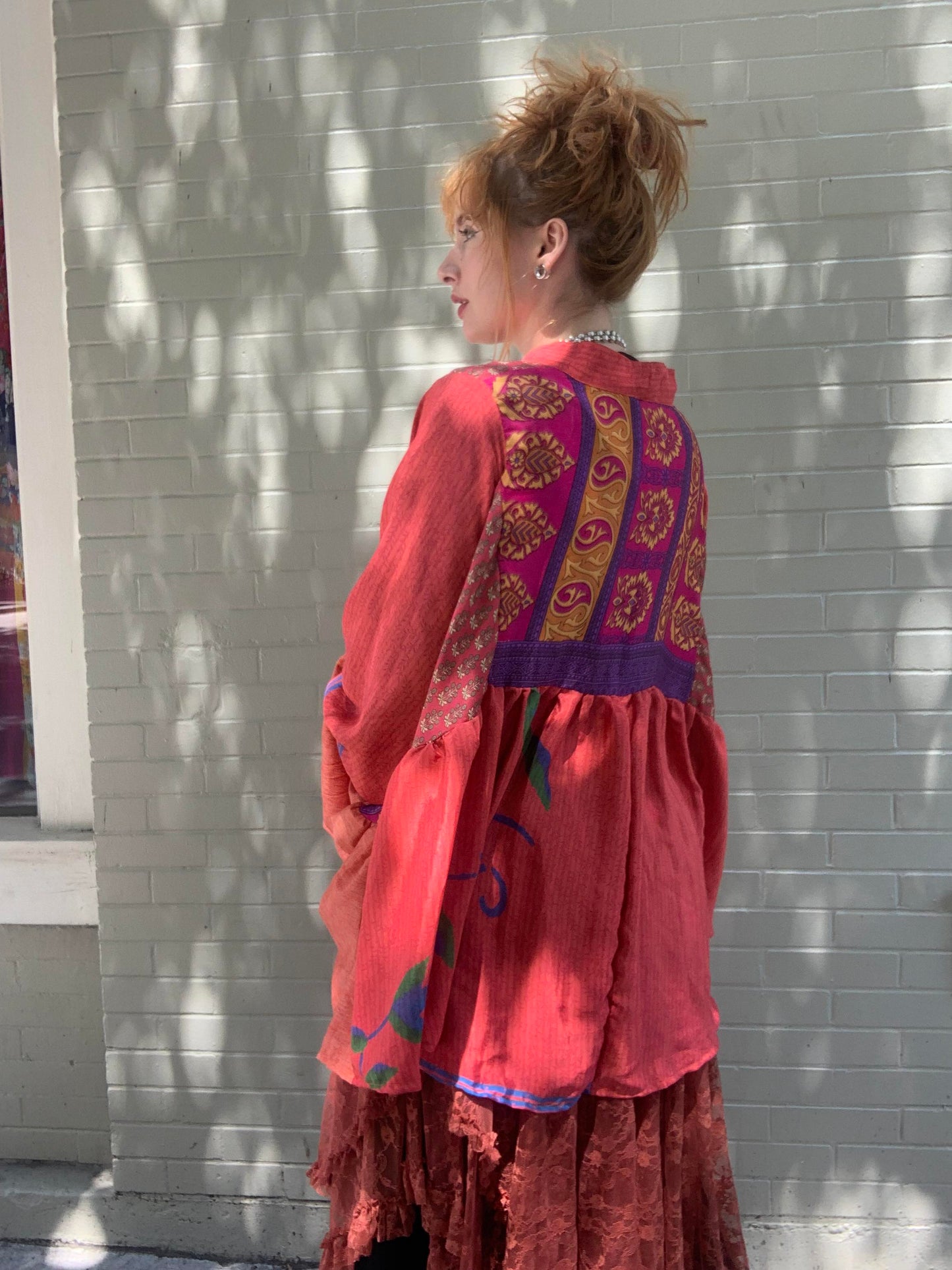 Sari Smock Shirt-Maple Rose - La De Da