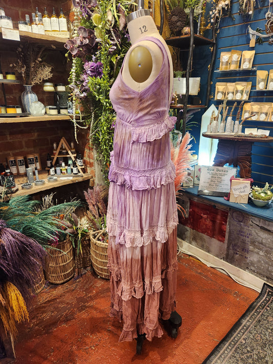 Purple Paradise Ruffle Dress