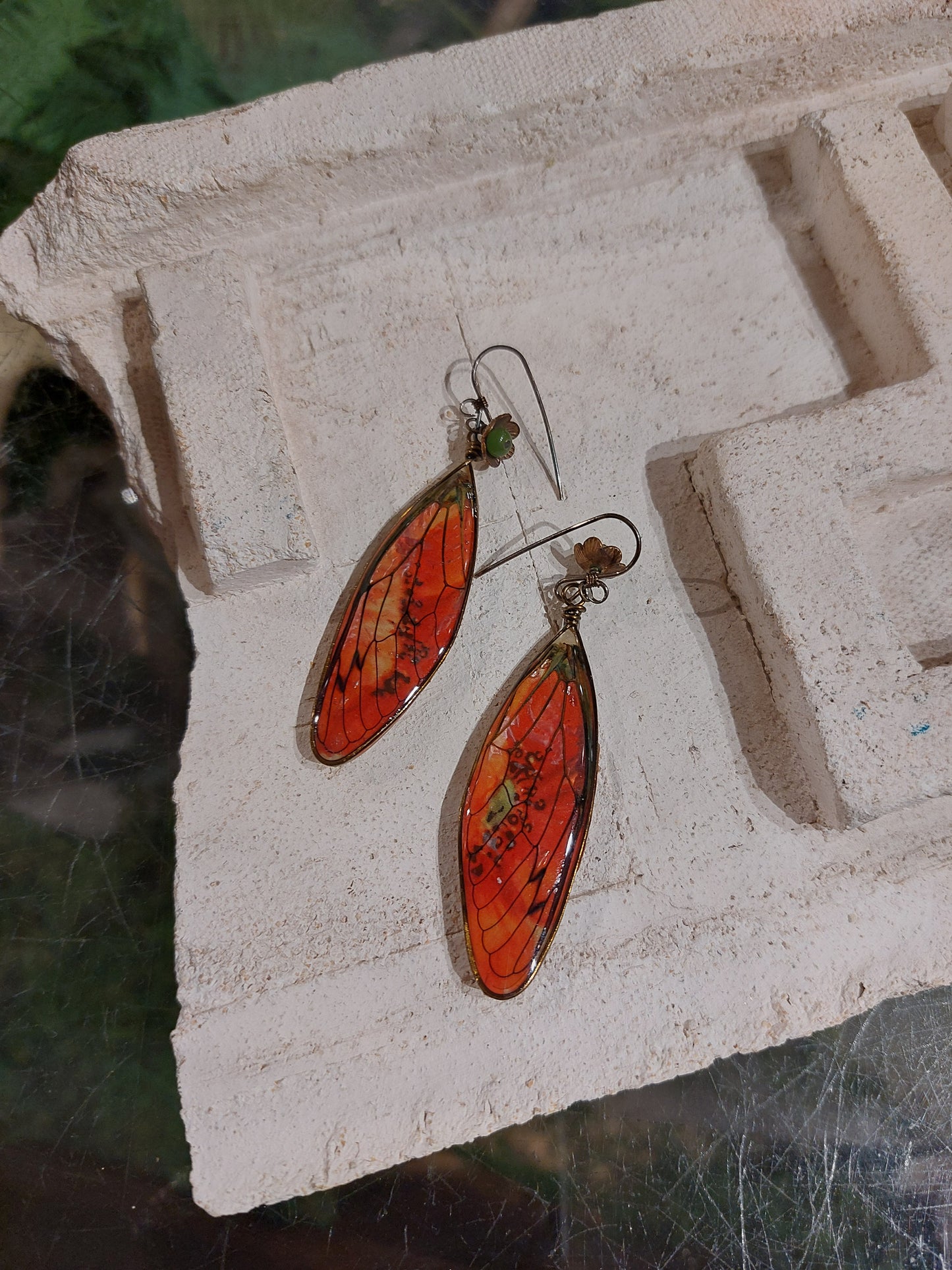 Cicada Wings On Postcard Earrings (4) *E257