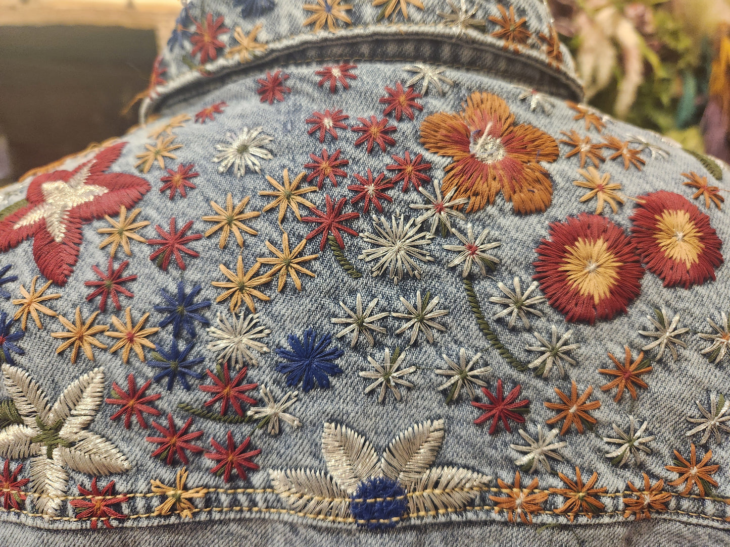 Wildflower embroidered denim jacket