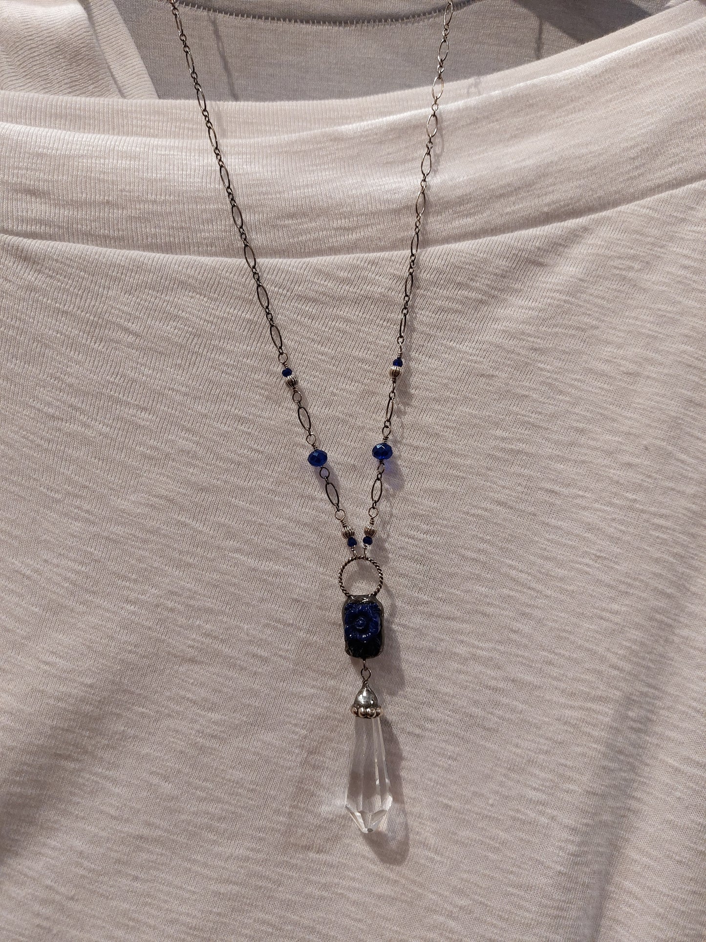 Vin Blue Glass/Chandelier Crystal *N244