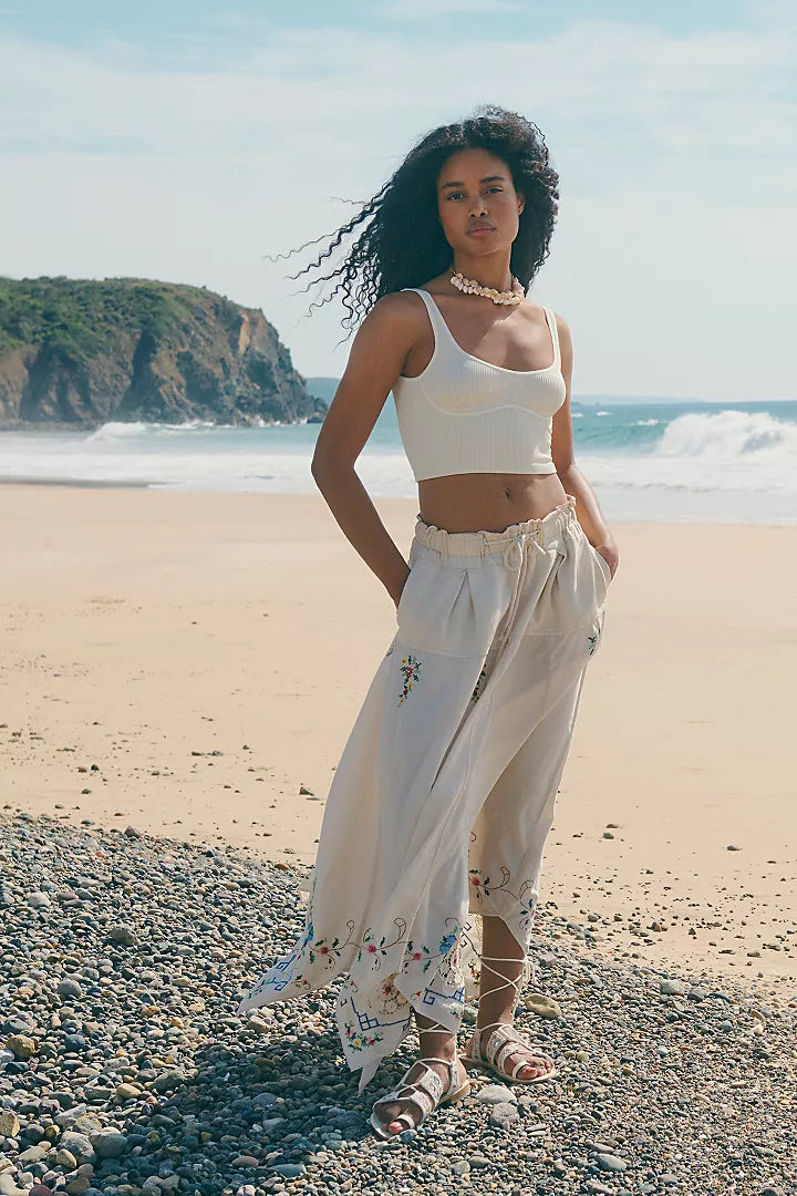 Meg Seamless Crop Tank - Ivory