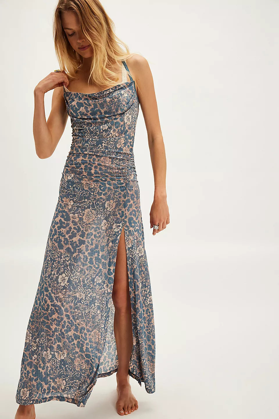 Concrete Jungle Maxi Slip - Stone Blue Combo