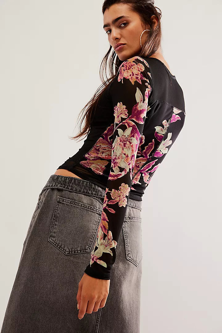 Betty's Garden Top - Black Combo - La De Da