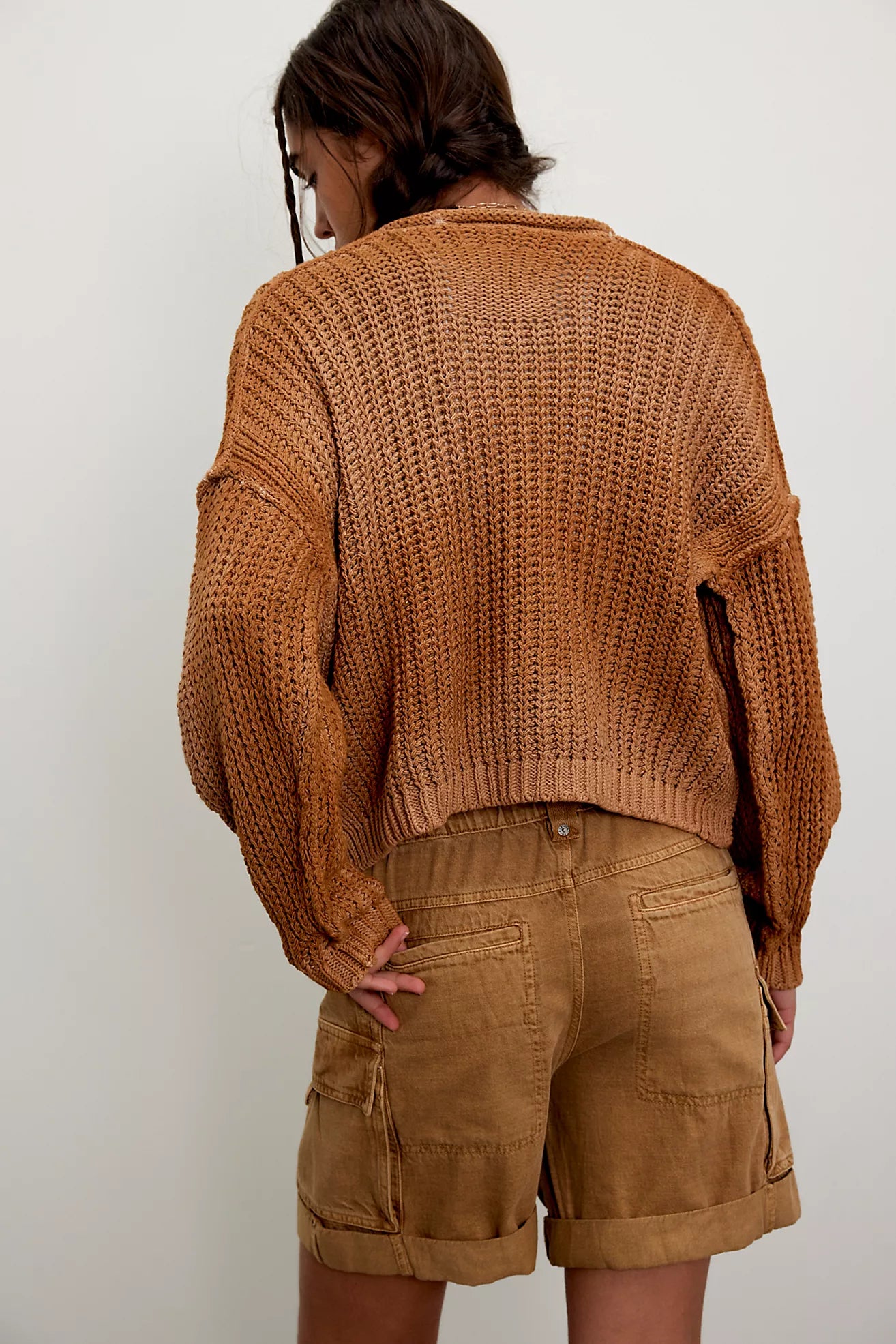 Frankie Washed Shorts - Iced Coffee