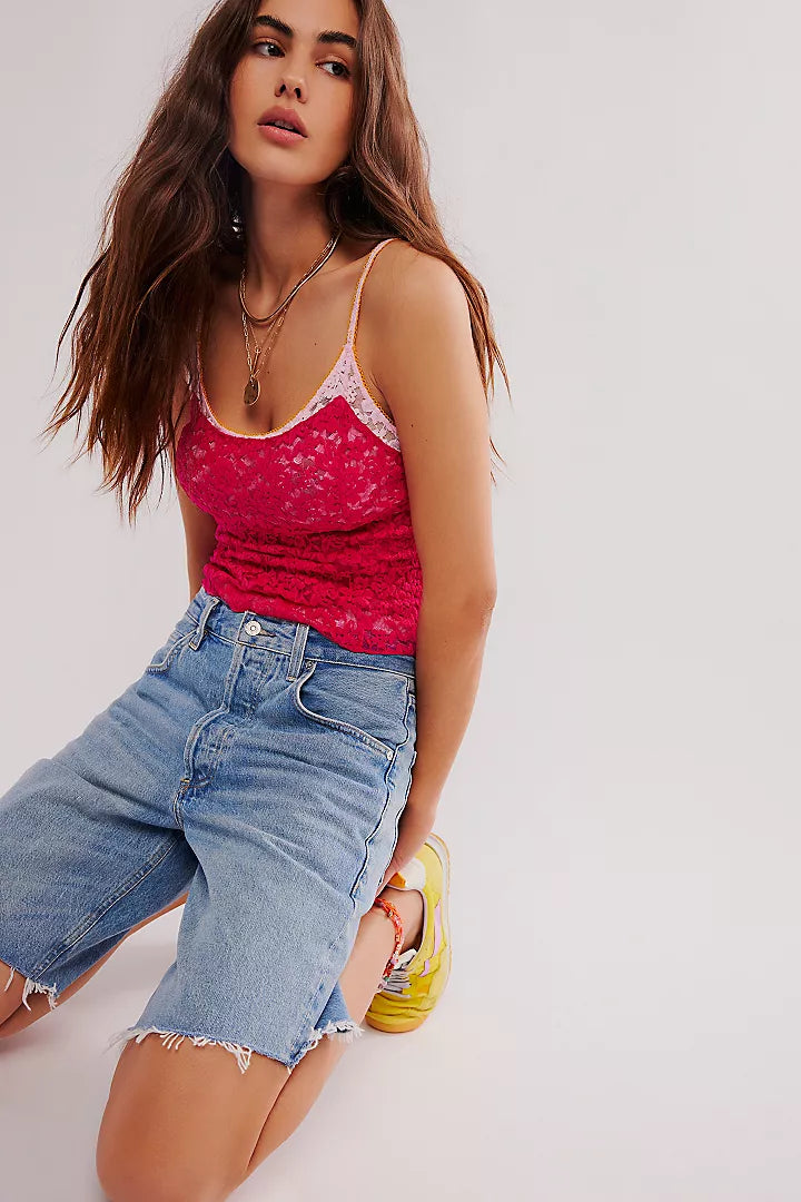 All Day Lace Cami - Piping Hot Pink