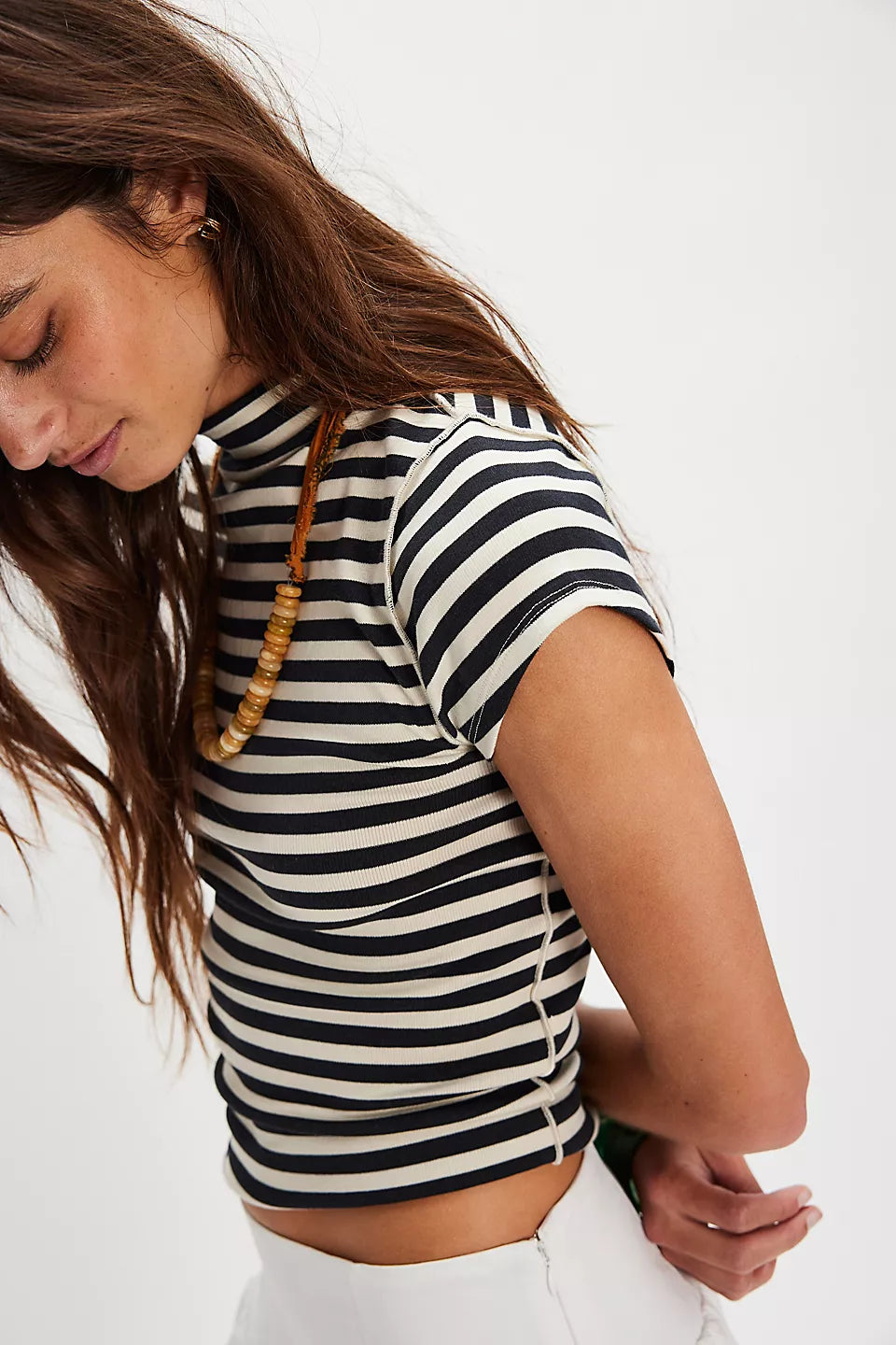 Lola Tee - Black & White Stripes