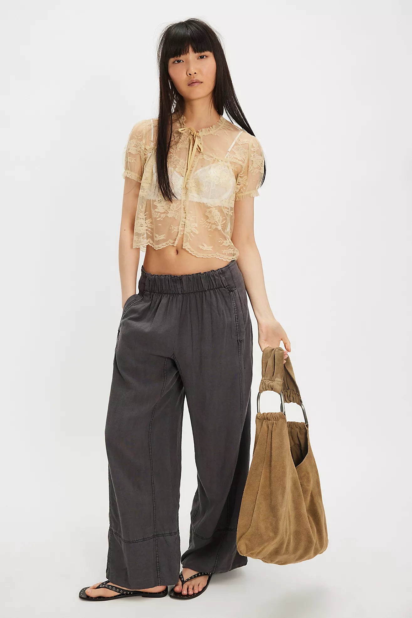 Days End Linen Pull On - Black