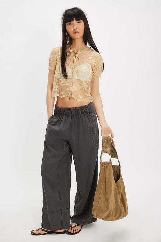 Days End Linen Pull On - Black