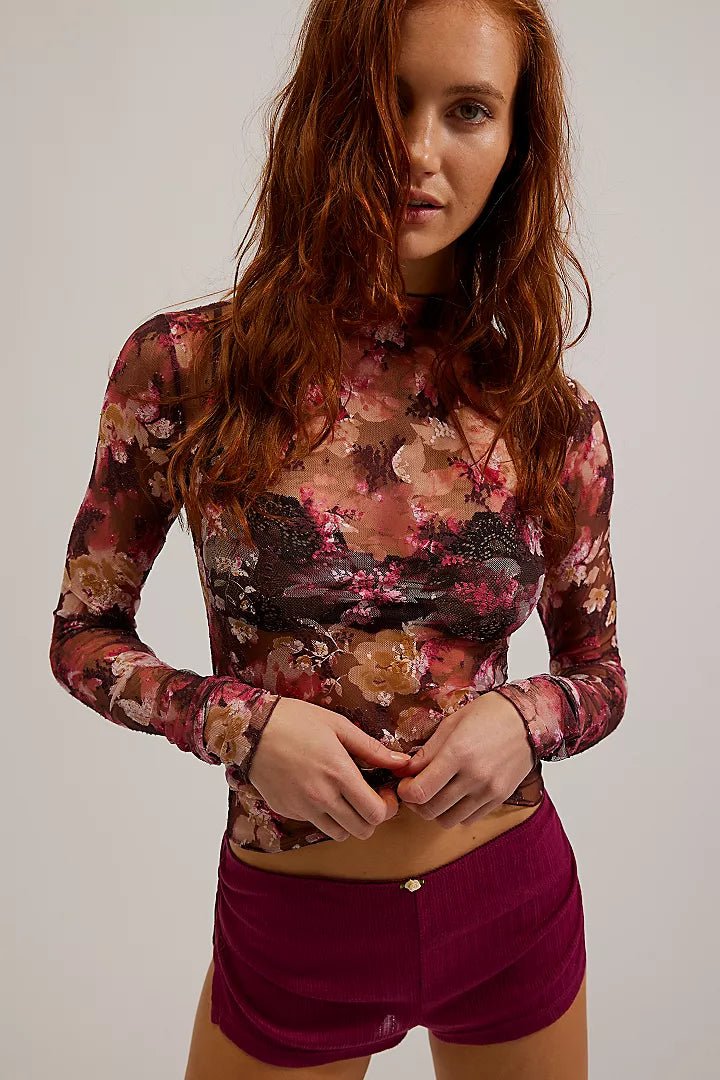 Lady Lux Printed Layering Top - Vintage - La De Da