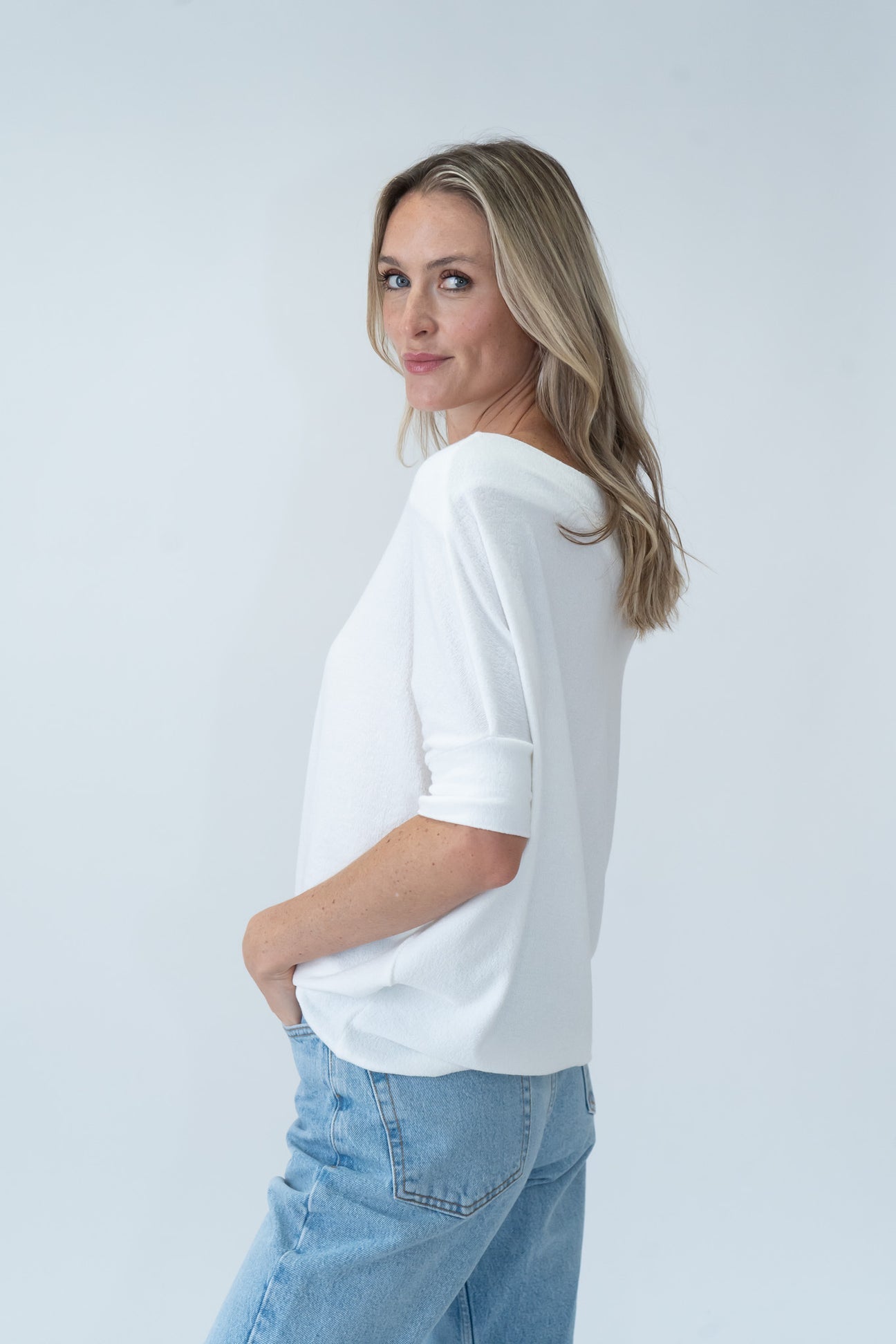 Short Sleeve Anywhere Top - Ivory