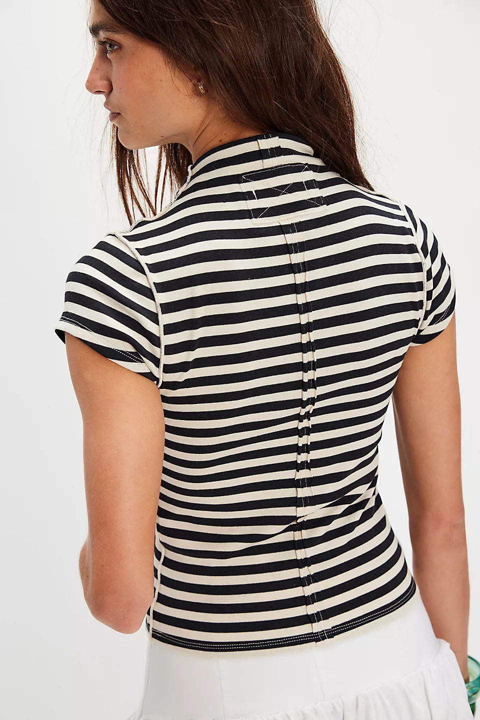 Lola Tee - Black & White Stripes